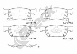 SET PLACUTE FRANA BRECK 22342 00 701 00 - Compatibil cu OPEL, VAUXHALL