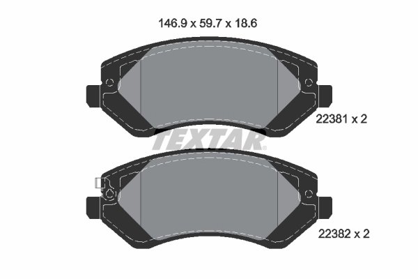 SET PLACUTE FRANA TEXTAR 2238101 - Compatibil cu DODGE