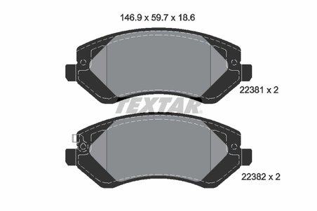 SET PLACUTE FRANA TEXTAR 2238101 - Compatibil cu DODGE