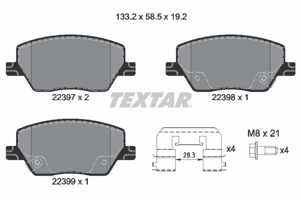 Set placute frana Textar 2239701
