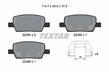 SET PLACUTE FRANA TEXTAR 2246401 - Compatibil cu BUICK (SGM), CADILLAC, CADILLAC (SGM), CHEVROLET, CHEVROLET (SGM)