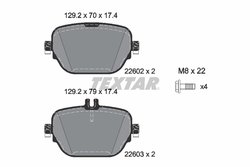 SET PLACUTE FRANA TEXTAR 2260201 - Compatibil cu MERCEDES-BENZ, MERCEDES-BENZ (BBDC)