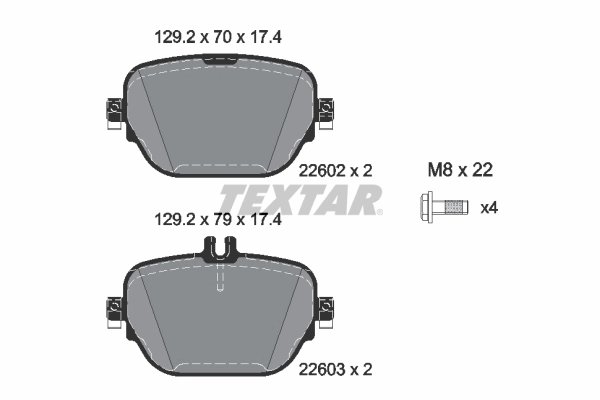 SET PLACUTE FRANA TEXTAR 2260201 - Compatibil cu MERCEDES-BENZ, MERCEDES-BENZ (BBDC)