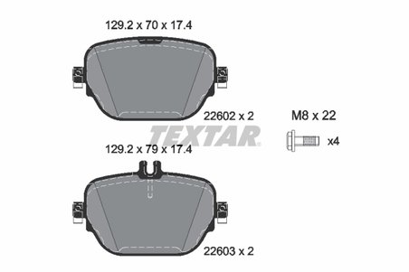 SET PLACUTE FRANA TEXTAR 2260201 - Compatibil cu MERCEDES-BENZ, MERCEDES-BENZ (BBDC)