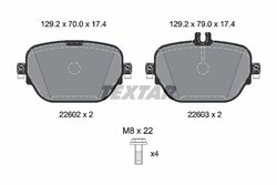 SET PLACUTE FRANA TEXTAR 2260203 - Compatibil cu MERCEDES-BENZ, MERCEDES-BENZ (BBDC)