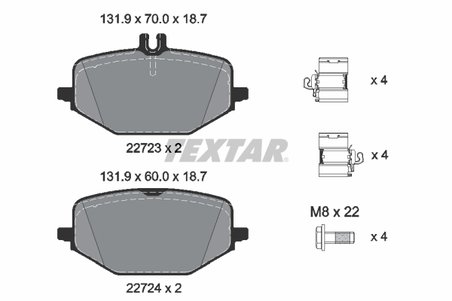 SET PLACUTE FRANA TEXTAR 2272303 - Compatibil cu MERCEDES-BENZ