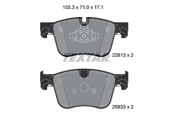 SET PLACUTE FRANA TEXTAR 2281301 - Compatibil cu CITROEN, DS, OPEL, PEUGEOT, TOYOTA, VAUXHALL