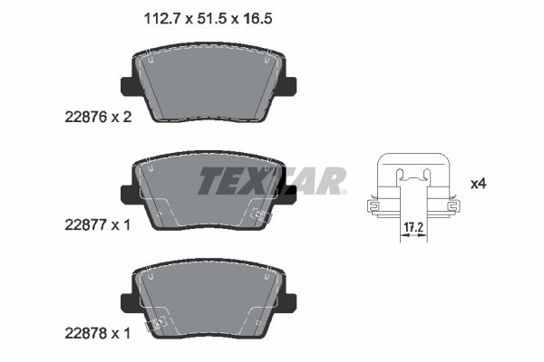 SET PLACUTE FRANA TEXTAR 2287601 - Compatibil cu HYUNDAI