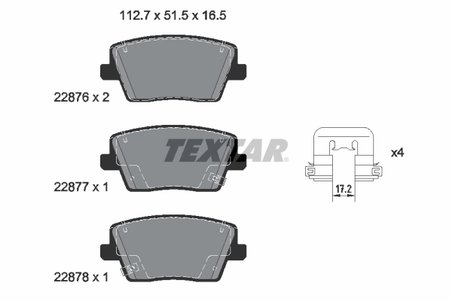 SET PLACUTE FRANA TEXTAR 2287601 - Compatibil cu HYUNDAI