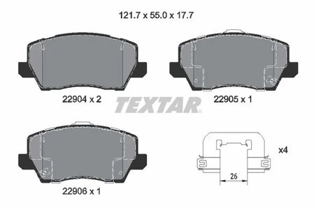 Set placute frana Textar 2290401