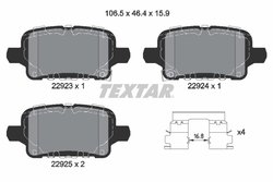 SET PLACUTE FRANA TEXTAR 2292301 - Compatibil cu BUICK (SGM), CHEVROLET, CHEVROLET (SGM), HOLDEN, OPEL, VAUXHALL