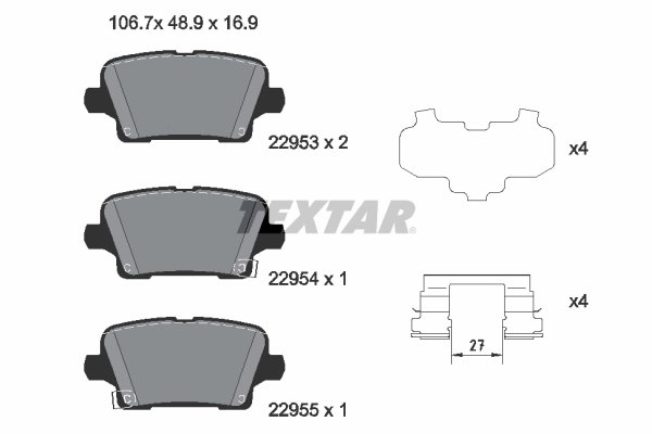 SET PLACUTE FRANA TEXTAR 2295301 - Compatibil cu BUICK (SGM), HOLDEN, OPEL, VAUXHALL
