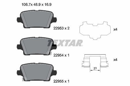 SET PLACUTE FRANA TEXTAR 2295301 - Compatibil cu BUICK (SGM), HOLDEN, OPEL, VAUXHALL