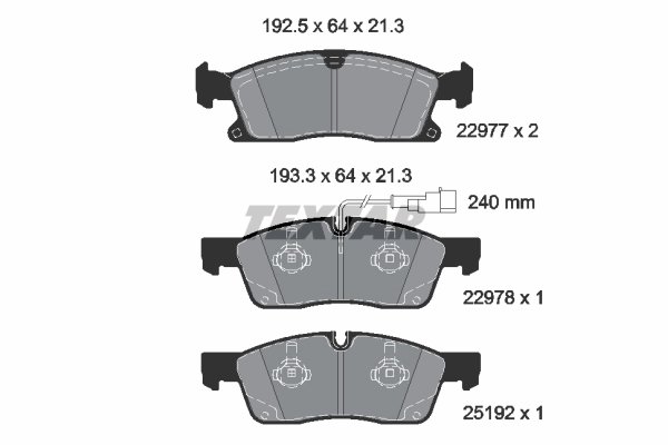 SET PLACUTE FRANA TEXTAR 2297701 - Compatibil cu MASERATI