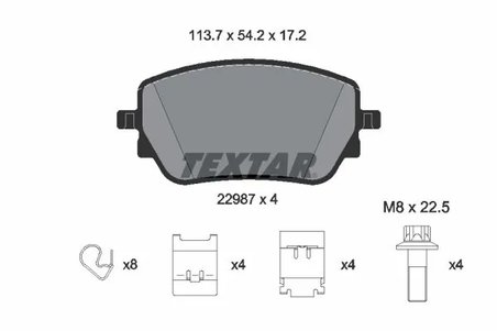 SET PLACUTE FRANA TEXTAR 2298701 - Compatibil cu MERCEDES-BENZ, MERCEDES-BENZ (BBDC)