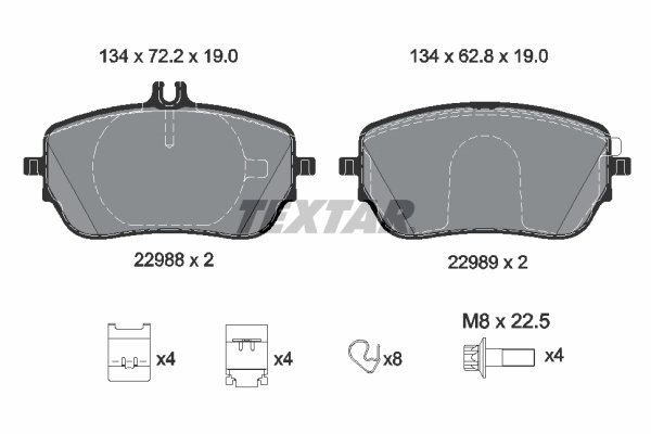 Set placute frana Textar 2298801