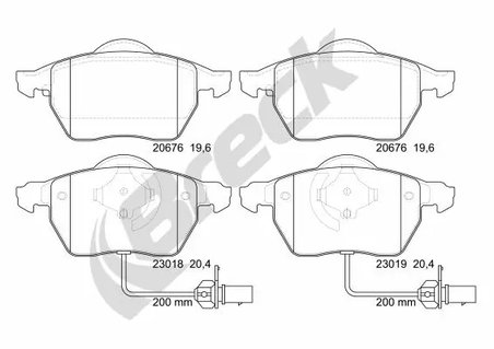 SET PLACUTE FRANA BRECK 23018 00 701 10 - Compatibil cu AUDI, SEAT, SKODA, VW