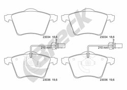 SET PLACUTE FRANA BRECK 23034 00 703 10 - Compatibil cu VW