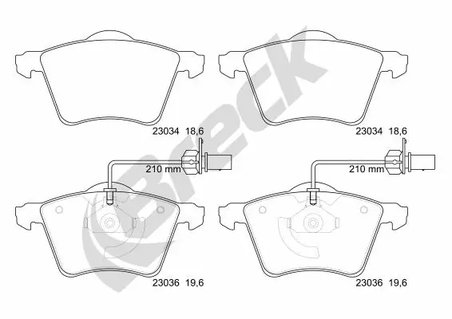 SET PLACUTE FRANA BRECK 23034 00 703 10 - Compatibil cu VW