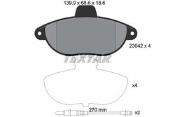 SET PLACUTE FRANA TEXTAR 2304201 - Compatibil cu CITROEN, FIAT, PEUGEOT