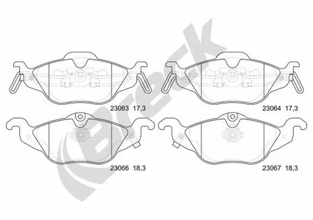 SET PLACUTE FRANA BRECK 23063 00 702 10 - Compatibil cu CHEVROLET, OPEL, VAUXHALL