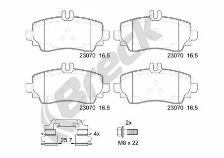 SET PLACUTE FRANA BRECK 23070 00 701 20 - Compatibil cu MERCEDES-BENZ
