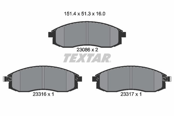 SET PLACUTE FRANA TEXTAR 2308602 - Compatibil cu MITSUBISHI