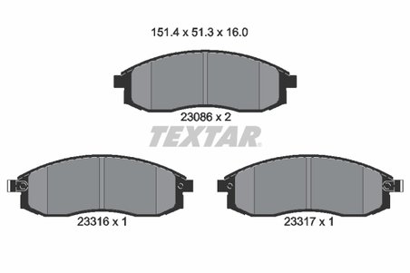 SET PLACUTE FRANA TEXTAR 2308602 - Compatibil cu MITSUBISHI