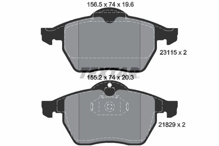 SET PLACUTE FRANA TEXTAR 2311502 - Compatibil cu CHEVROLET, HOLDEN, OPEL, SAAB, VAUXHALL