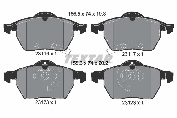 SET PLACUTE FRANA TEXTAR 2311701 - Compatibil cu HOLDEN, OPEL, SAAB, SATURN, VAUXHALL