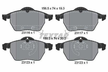 SET PLACUTE FRANA TEXTAR 2311701 - Compatibil cu HOLDEN, OPEL, SAAB, SATURN, VAUXHALL