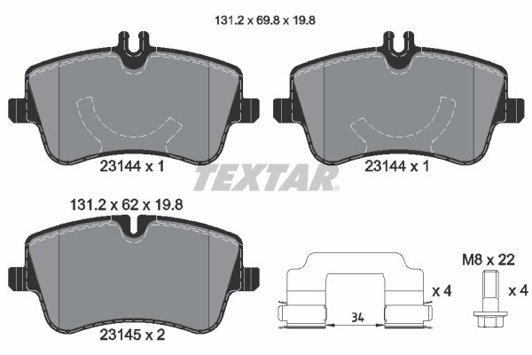 SET PLACUTE FRANA TEXTAR 2314402 - Compatibil cu MERCEDES-BENZ