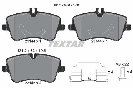 SET PLACUTE FRANA TEXTAR 2314402 - Compatibil cu MERCEDES-BENZ