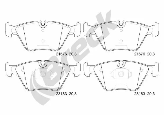 SET PLACUTE FRANA BRECK 23183 00 701 00 - Compatibil cu BMW, MG
