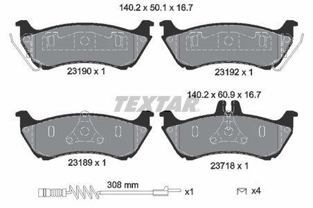 SET PLACUTE FRANA TEXTAR 2319002 - Compatibil cu MERCEDES-BENZ