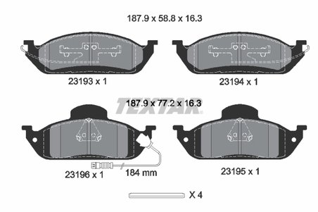 SET PLACUTE FRANA TEXTAR 2319303 - Compatibil cu MERCEDES-BENZ