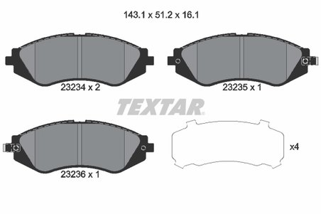 Set placute frana Textar 2323401