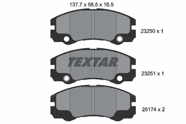 SET PLACUTE FRANA TEXTAR 2325001 - Compatibil cu HOLDEN, OPEL, VAUXHALL