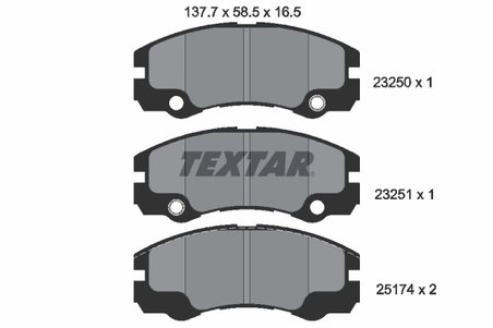 SET PLACUTE FRANA TEXTAR 2325001 - Compatibil cu HOLDEN, OPEL, VAUXHALL