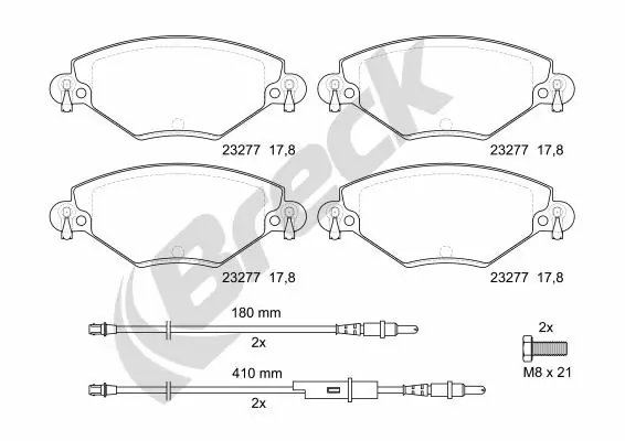 SET PLACUTE FRANA BRECK 23277 00 701 10 - Compatibil cu CITROEN