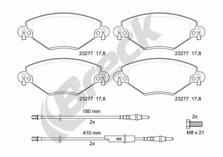 SET PLACUTE FRANA BRECK 23277 00 701 10 - Compatibil cu CITROEN