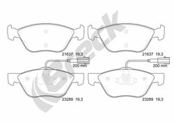 Set placute frana Breck 23289 00 701 10