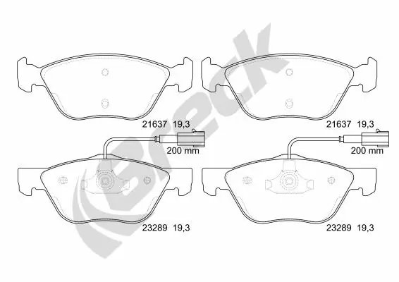 Set placute frana Breck 23289 00 701 10