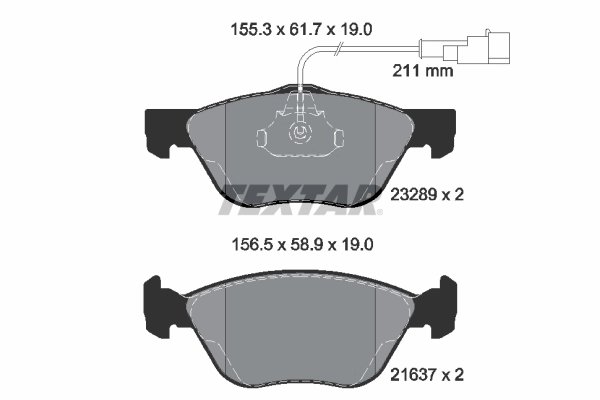 SET PLACUTE FRANA TEXTAR 2328902 - Compatibil cu ALFA ROMEO, FIAT, LANCIA