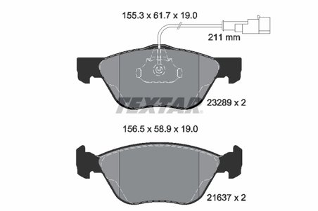 SET PLACUTE FRANA TEXTAR 2328902 - Compatibil cu ALFA ROMEO, FIAT, LANCIA