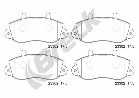 SET PLACUTE FRANA BRECK 23302 00 703 00 - Compatibil cu OPEL, RENAULT, VAUXHALL