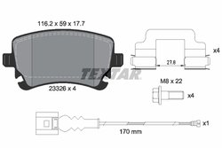 SET PLACUTE FRANA TEXTAR 2332602 - Compatibil cu HONGQI, VW