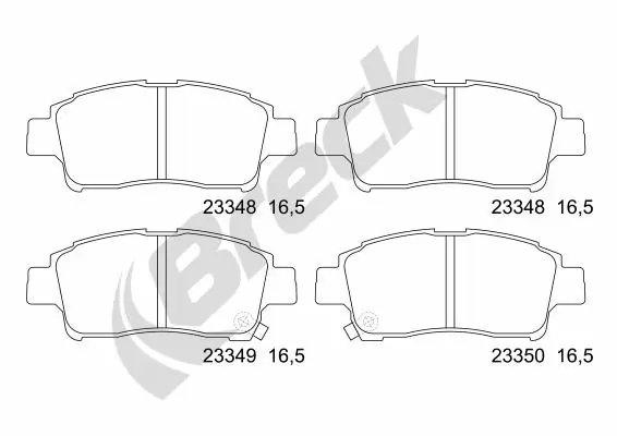 SET PLACUTE FRANA BRECK 23348 00 701 10 - Compatibil cu TOYOTA