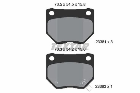 SET PLACUTE FRANA TEXTAR 2338102 - Compatibil cu SUBARU