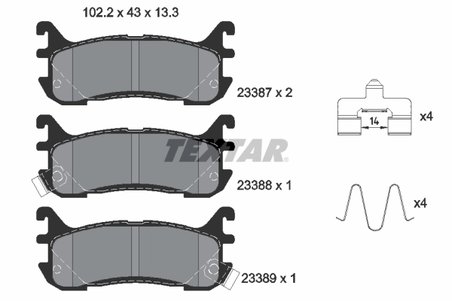 SET PLACUTE FRANA TEXTAR 2338704 - Compatibil cu EUNOS, FORD ASIA & OCEANIA, MAZDA